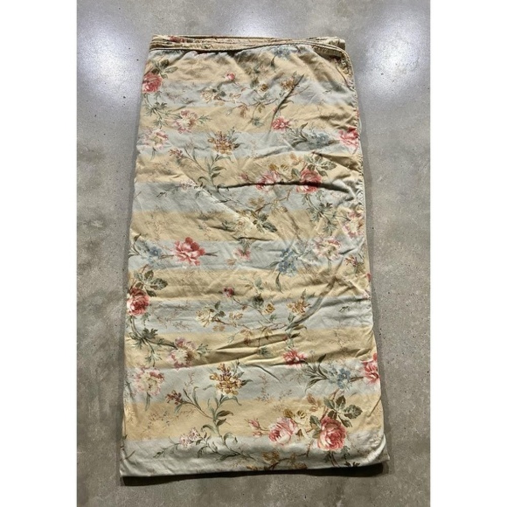 Ralph‎ Lauren Highfields Floral Stripe Duvet Cotton Sateen Vintage VGUC